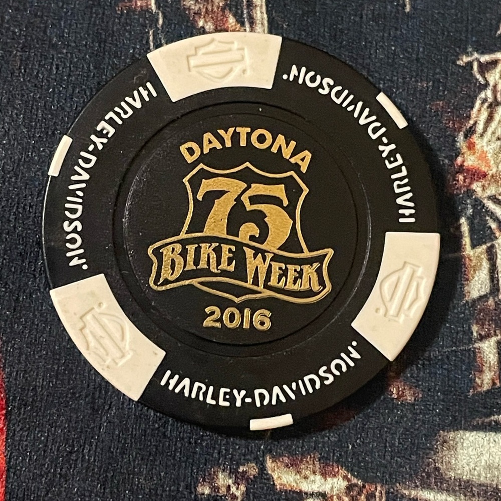 Harley-Davidson Motorcycles Clay Poker Chip Daytona Beach Bike Week 75 2016